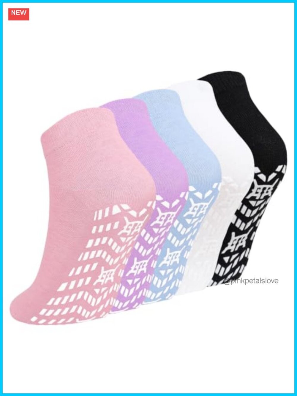Non Slip Grip Socks for Women Yoga Hospital Elderly Ankle Cotton Blend